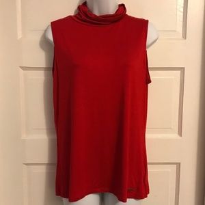 Michael Kors Red Cowl Neck Tank Top